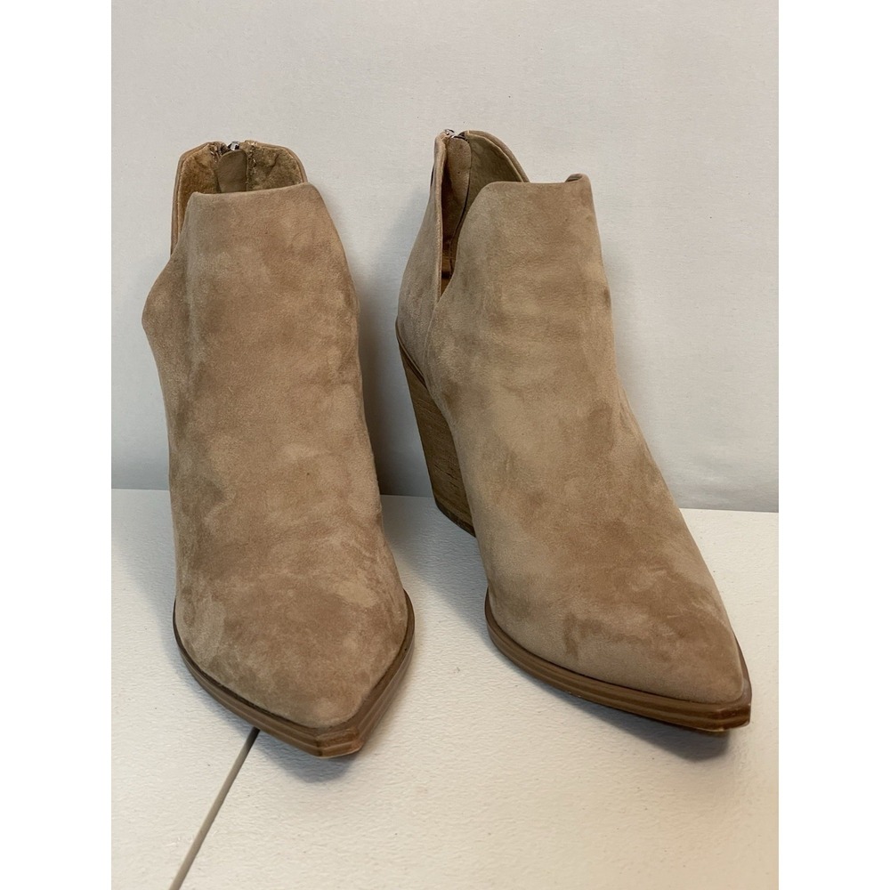 Steve Madden Women's Boots Alyse Bootie Tan Leather Size 10 M Ankle Chunky Heels